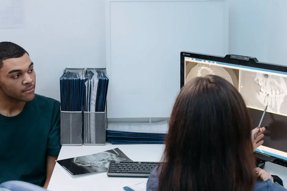 A dentist at Chevy Chase Dental creating a personalized Invisalign treatment plan using advanced technology