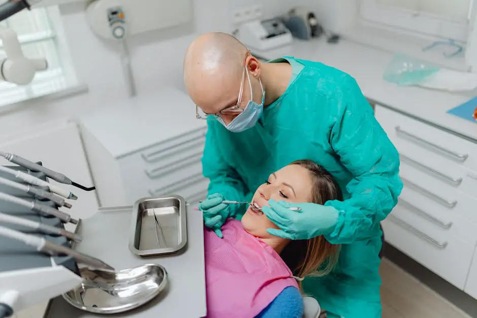 Dr. Aaron E. Rose examining a patient's teeth in a modern dental office