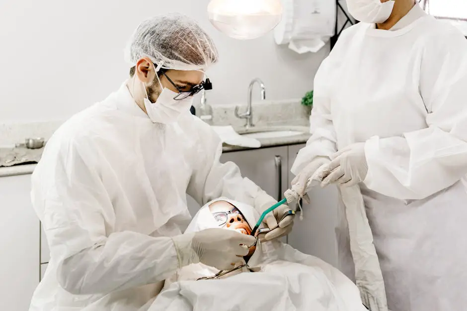 A close-up view of a dental professional using advanced surgical tools and techniques during a periodontally accelerated osteogenic orthodontics (PAOO) procedure, showcasing the precision and innovation in modern orthodontic treatment.